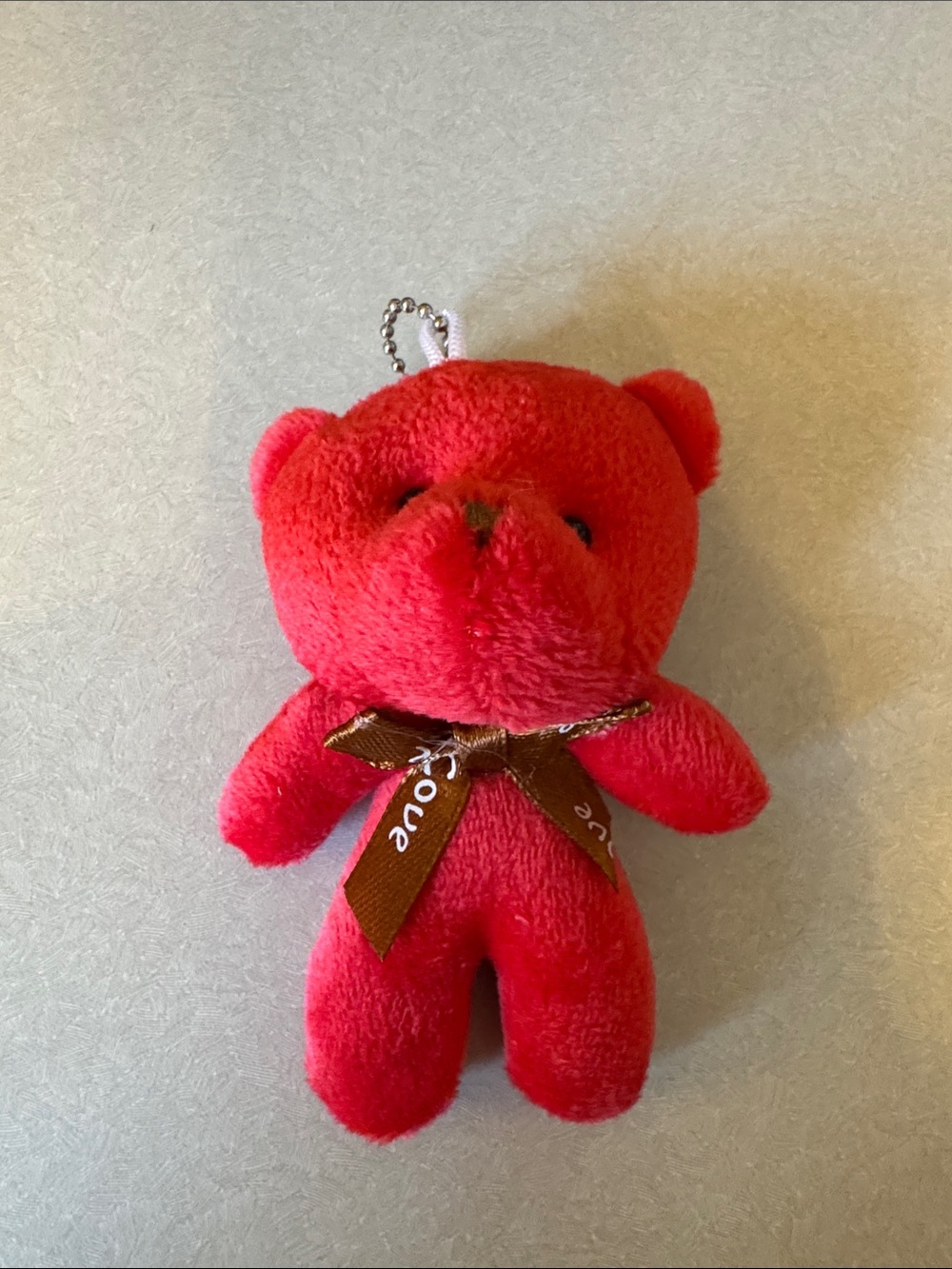 Red Plush Bear Keychain